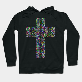 Jesus cross rainbow colours Christian design Hoodie